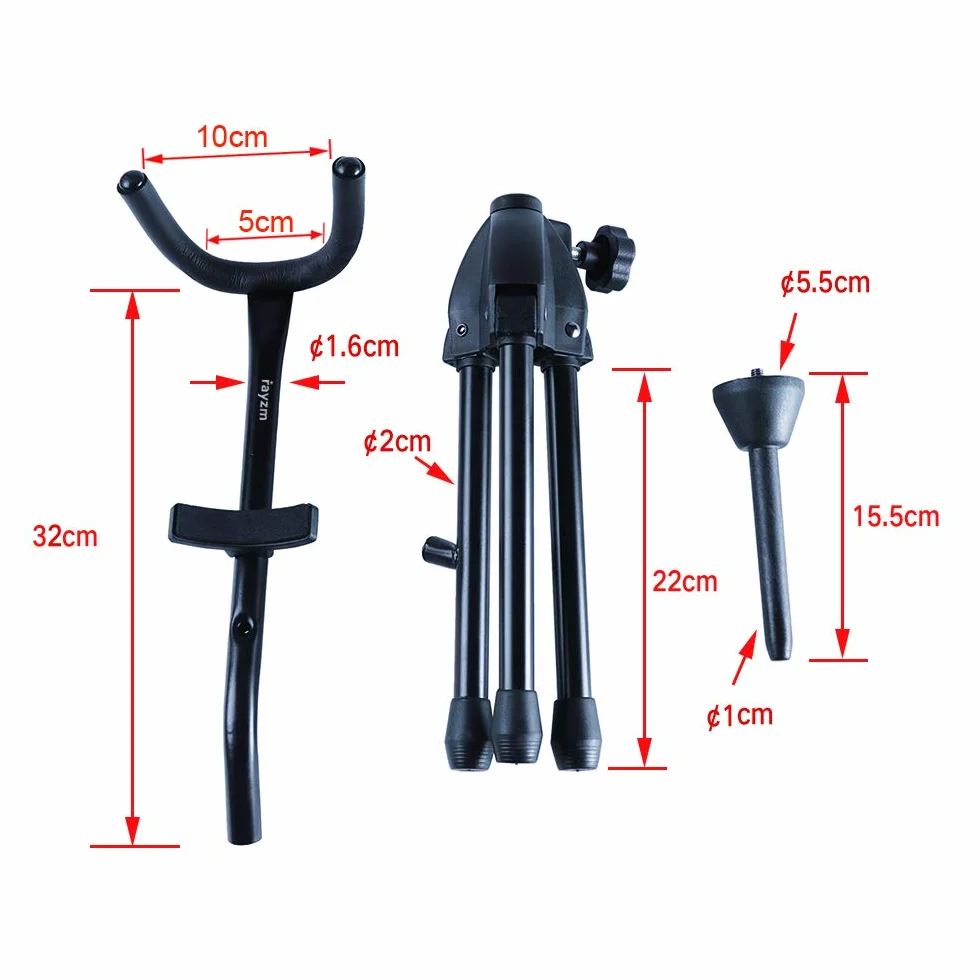 Rayzm Support pour saxophone ténor/alto avec support détachable pour flûte/clarinette, réglable portatif