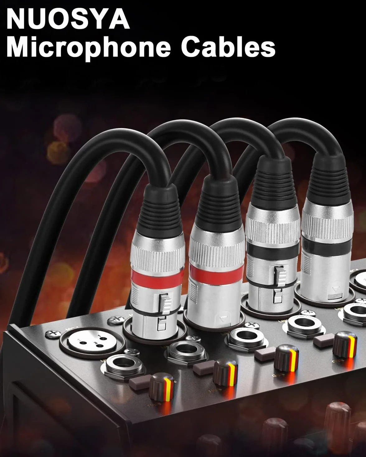 Câble XLR 10M 2 Pack, Câble Microphone Symétrique 3 Broches Mâle vers Femelle pour Micro, Table de Mixage, Podcast