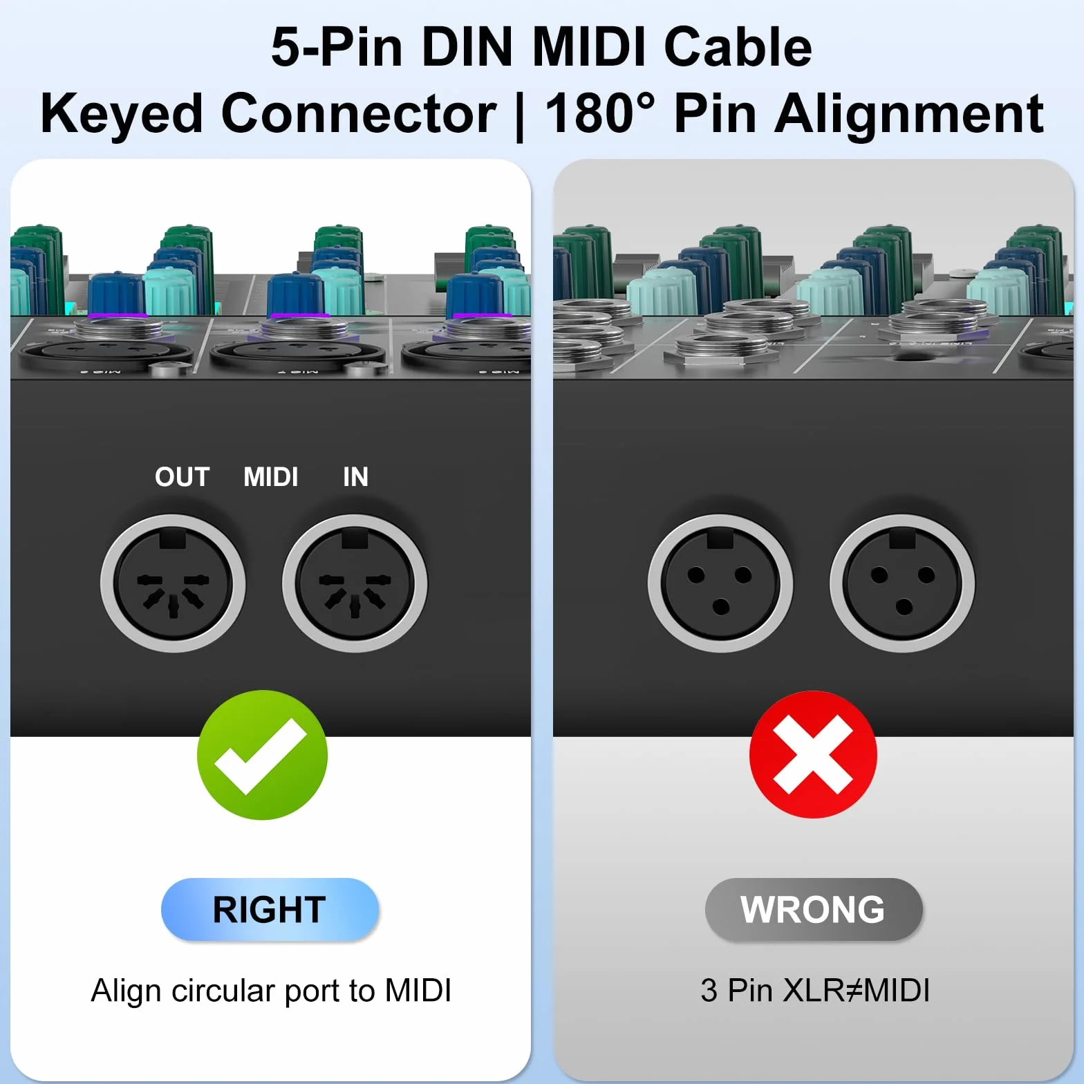 J&D Câble MIDI 5 Pin DIN Mâle à Mâle 0,9 m Rouge