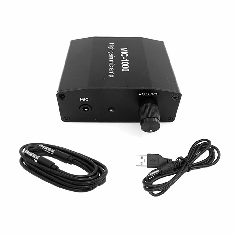 Kit amplificateur microphone préampli son gain 1000x ensemble accessoires enregistrement direct diffusion