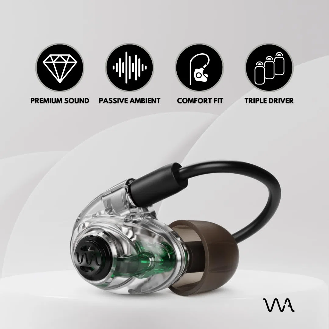 Westone Audio AM Pro X30 - Ecouteurs IEM à Triple conducteur à Armature équilibrée - Câble détachable Linum BAX T2 - Ambiance Passive -Transparent