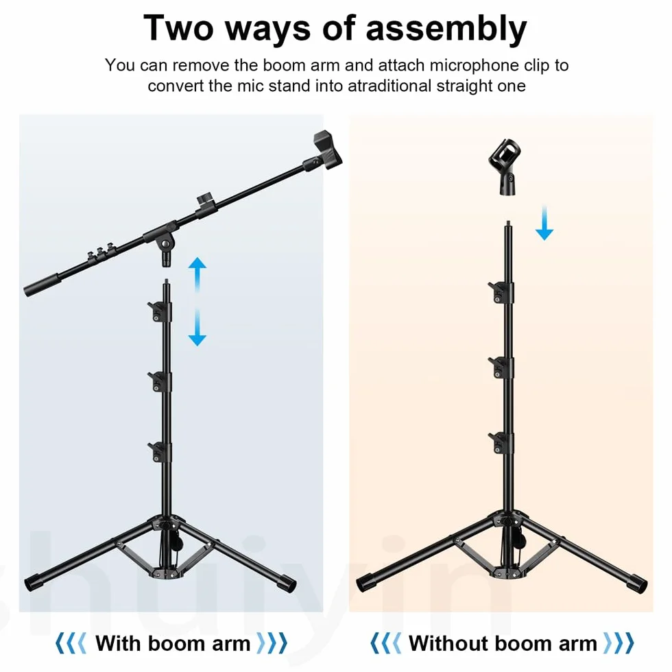 Support de micro trépied avec perche réglable en hauteur pour Blue Yeti Shure