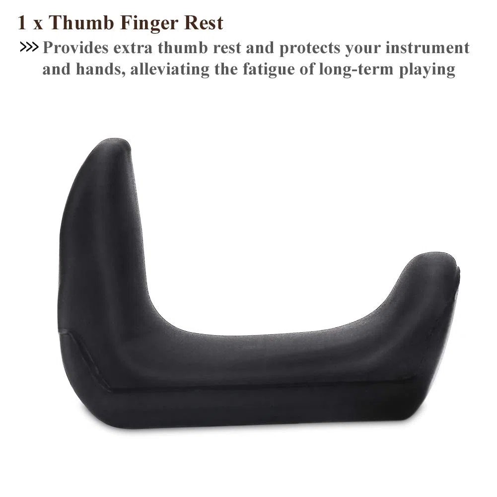 pouce doigt Repos caoutchouc coussin pouce doigt protecteur, clarinette hautbois pouce Re pouce doigt repose coussin support replacement pour hautbois clarinette Inruments - Noir (1.5 mm)