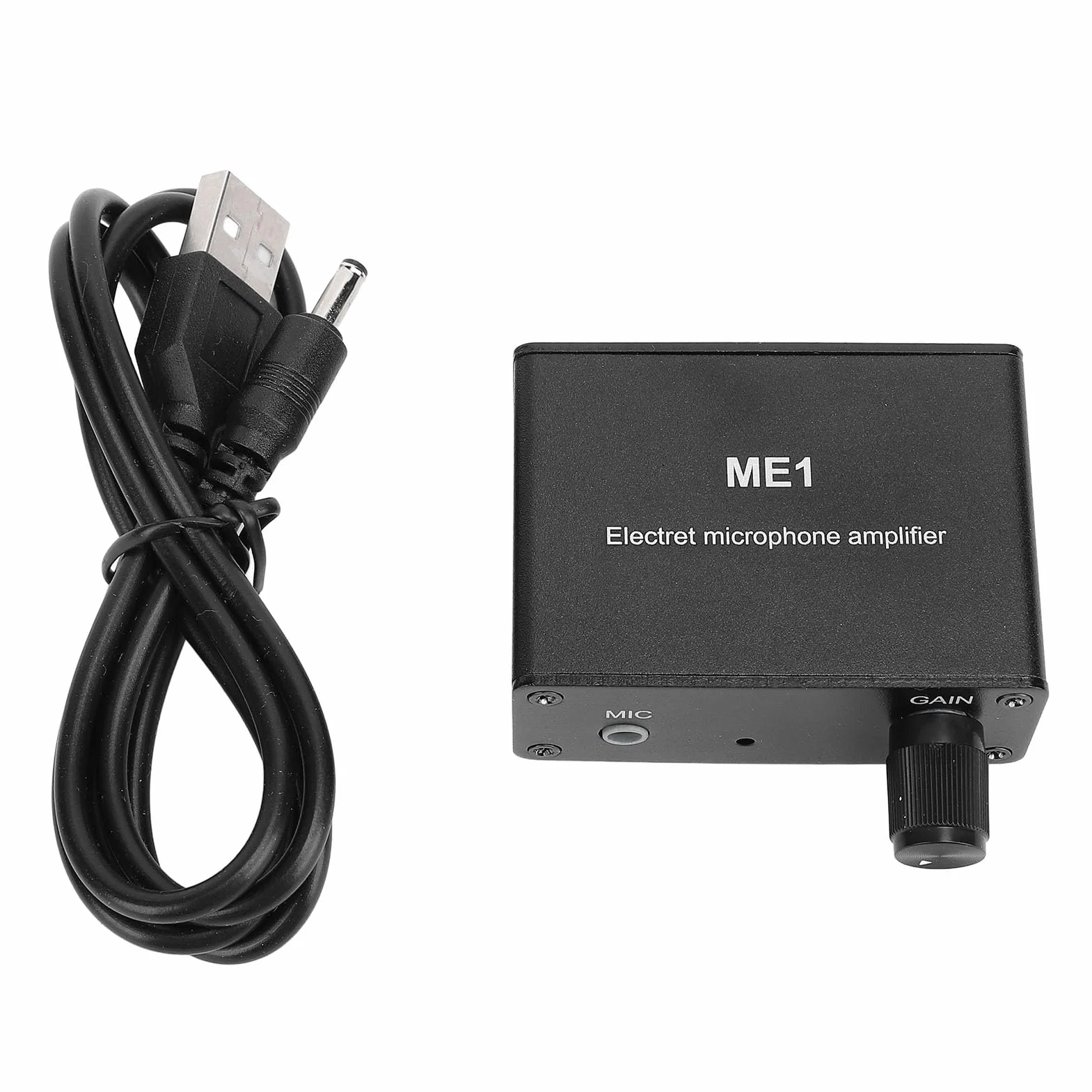 Amplificateur Microphone Électret Préamplificateur Sonore 3.5mm Gain Réglable 0-20dB