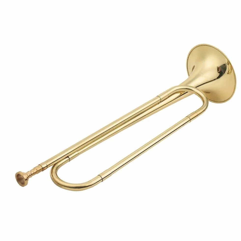 Trompette en Laiton Sanfly Clairon Corne de Cavalerie avec Embout Instrument de Musique pour Débutants