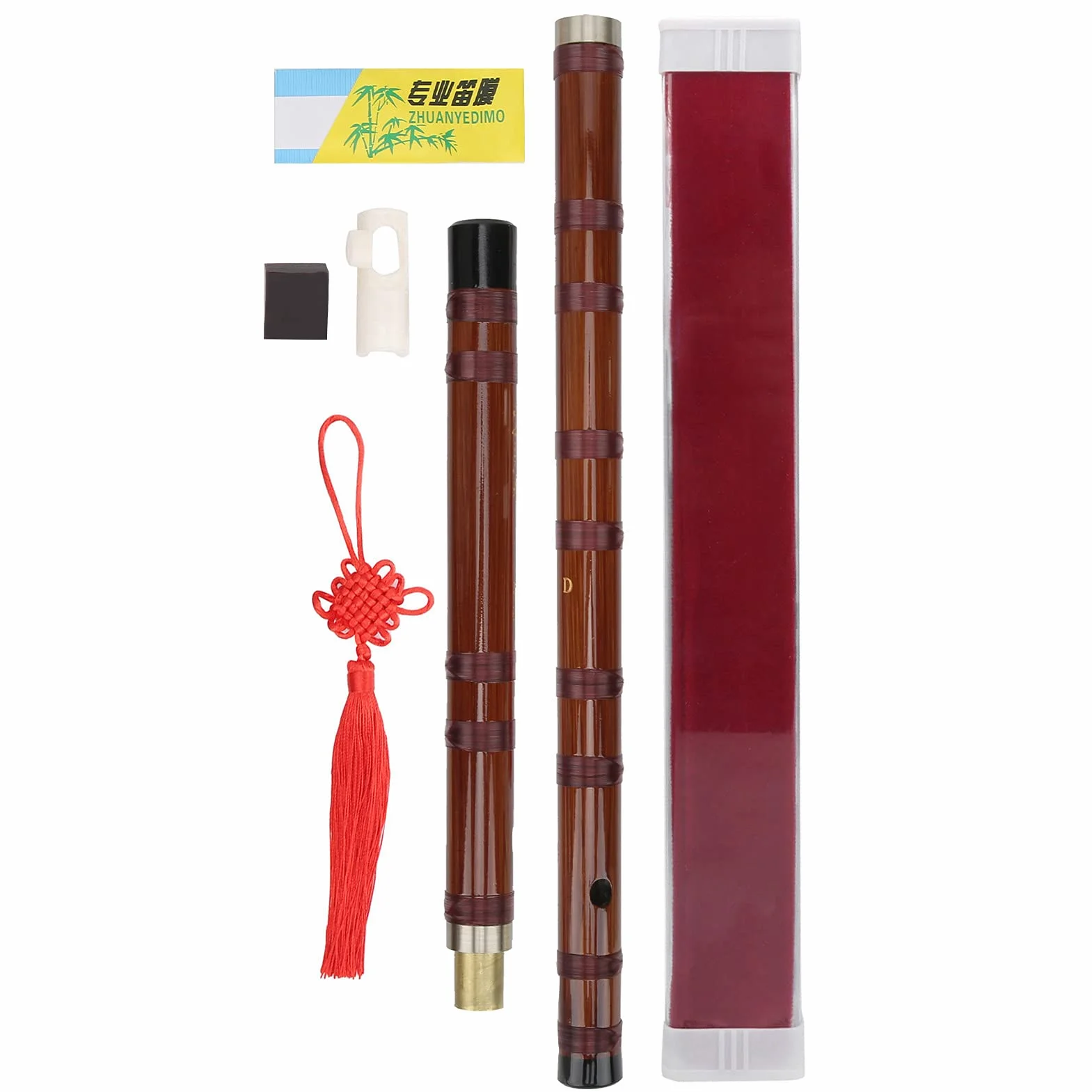 Flûte en bambou ZD-02 avec poèmes chinois pour performance en plein air