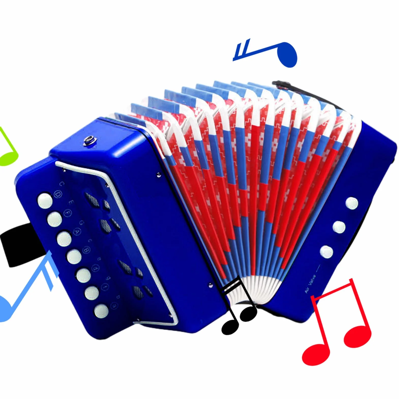 Accordéon Musical à Boutons Jouet Instrument de Musique Portable Cadeau Anniversaire 3 Ans