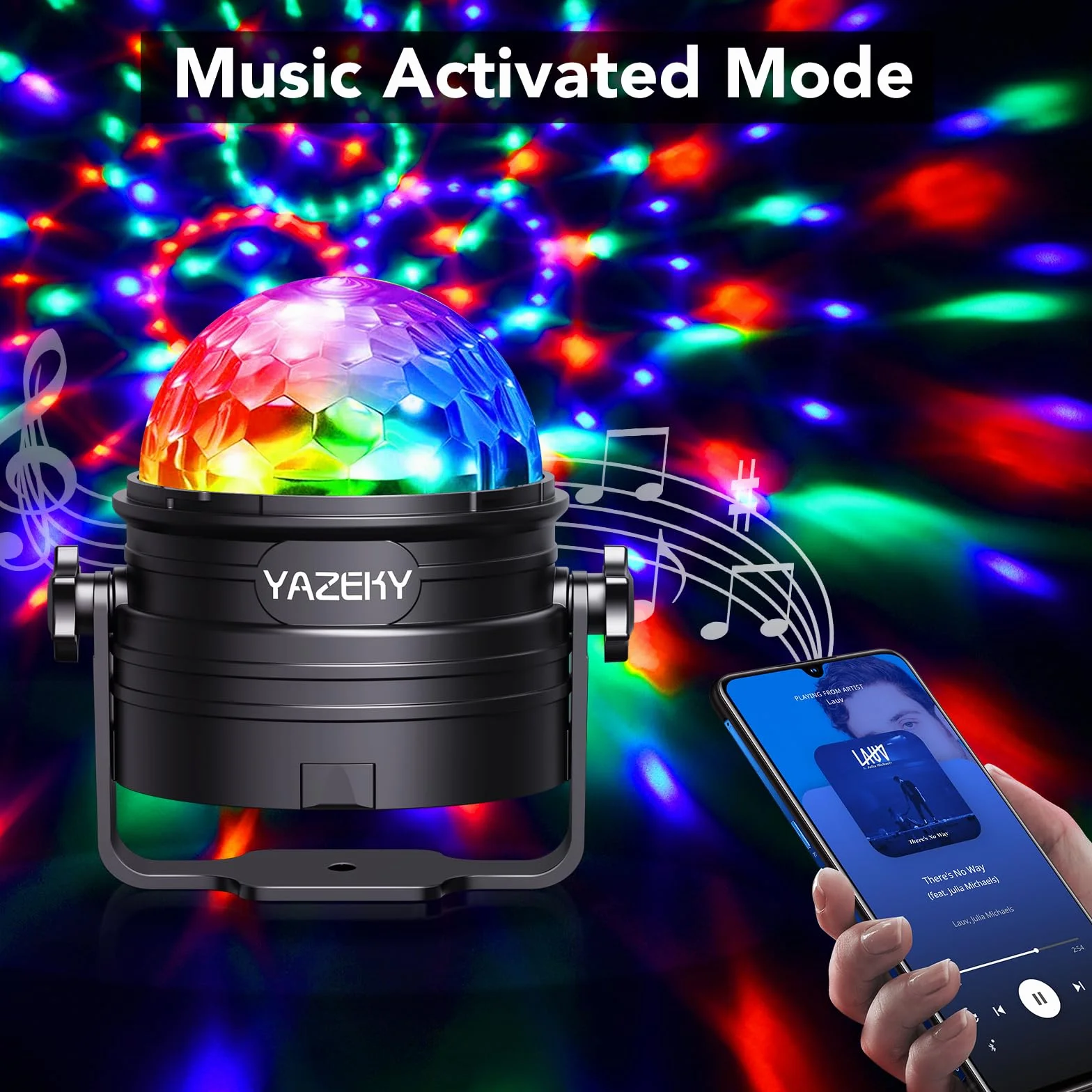 YAZEKY 2 Pack Boule Disco Lumière Soirée Lampe de Scène Projecteur 360° Rotative 7 RGB avec Télécommande
