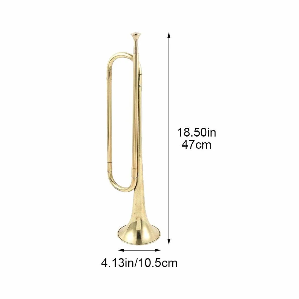 Trompette en Laiton Sanfly Clairon Corne de Cavalerie avec Embout Instrument de Musique pour Débutants