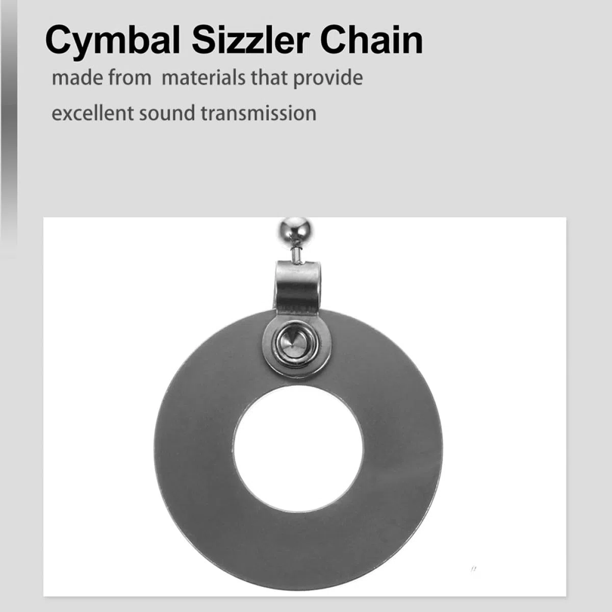 VICASKY Chaîne D'extension D'amortissement des Cymbales Longueur Réglable en Alliage D'aluminium Argenté Lot de 2 Pièces pour Ajustement Sonore pour Kit de Batterie Jazz