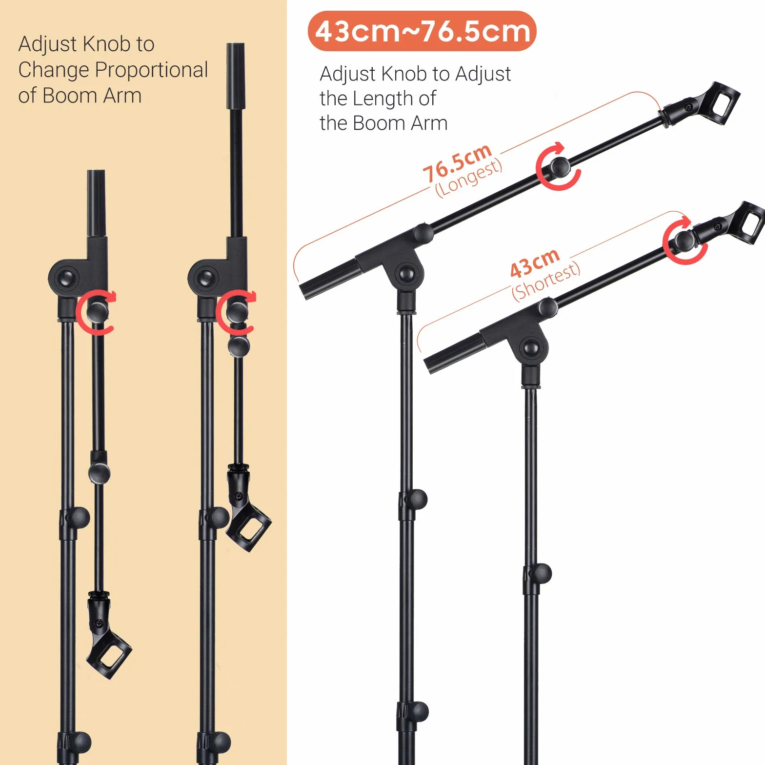 CAHAYA Pied de Microphone au Sol Mobile 2 en 1 Trépied en Métal Réglable Pliable Support pour Concerts Conférence Vidéo