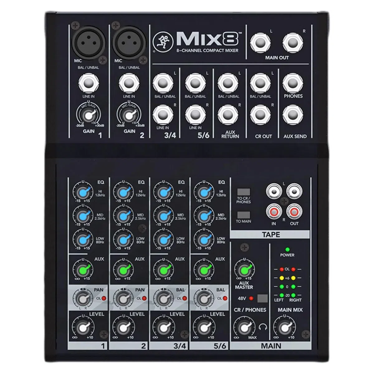 Mackie Mix8 Table de mixage analogique compacte 8 canaux avec câble XLR Keepdrum
