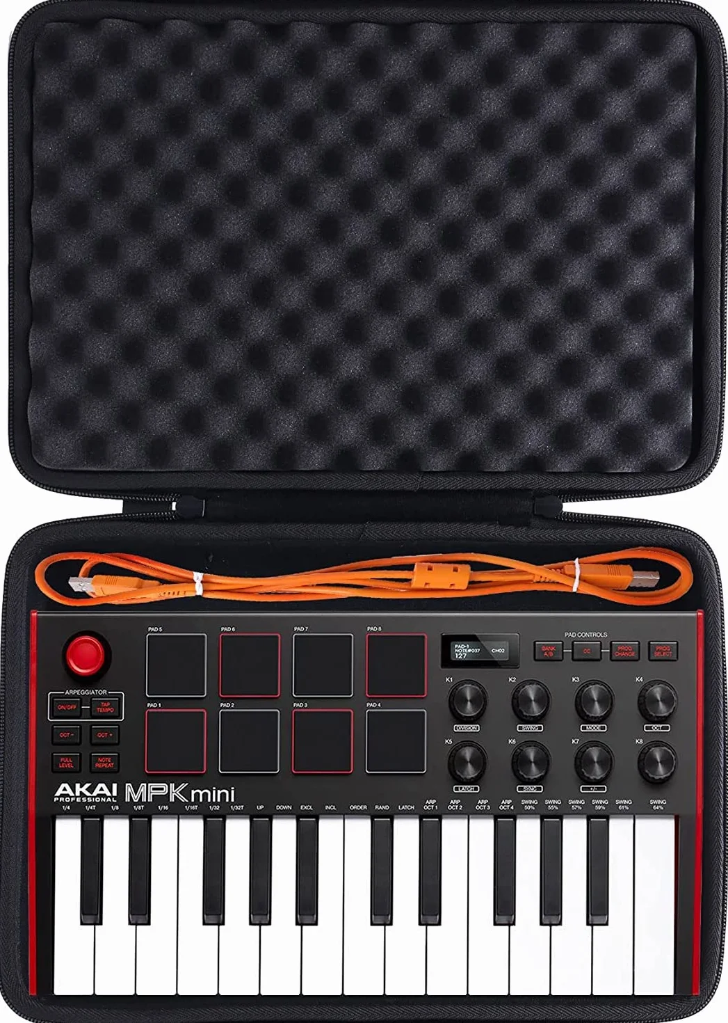 co2CREA Étui rigide de voyage pour AKAI Professional MPK Mini MK3 25 touches USB MIDI