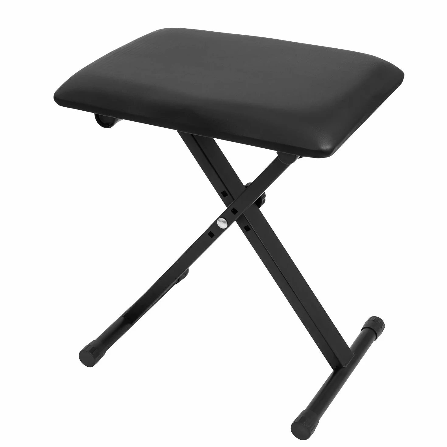 CASCHA Banc de Clavier réglable en Hauteur Tabouret de Piano Pliable Simili Cuir Noir Mat