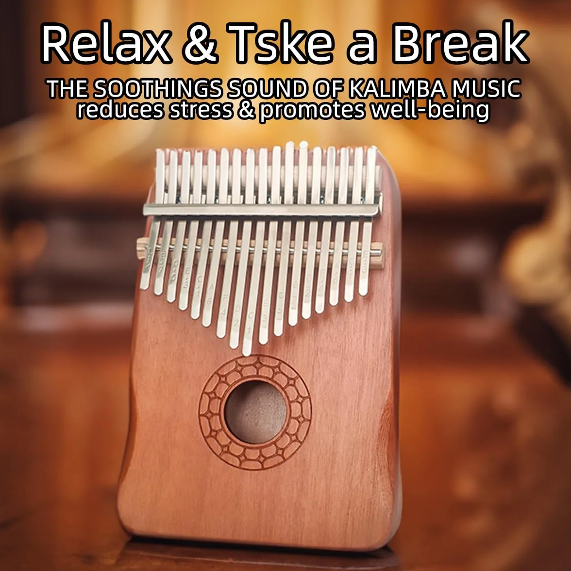 Kalimba 17 touches Mbira acajou acier marteau d'accordage protège-doigts autocollants cadeau enfants