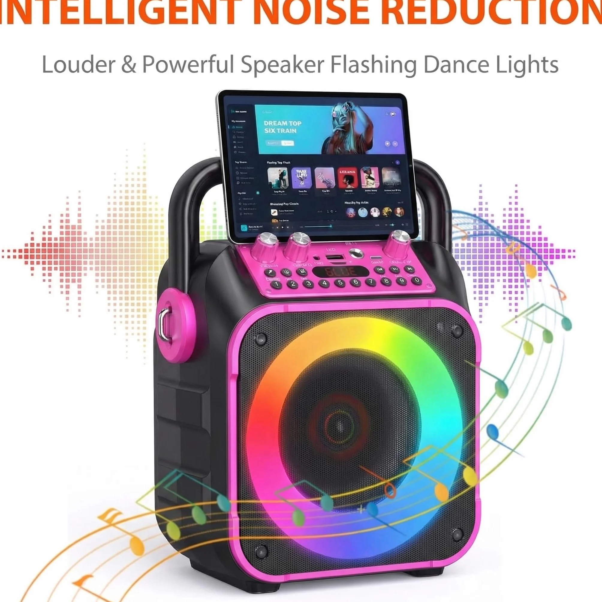 Fede Microphone Karaoké sans Fil Portable Haut-Parleur pour Enfants Adultes Chanter