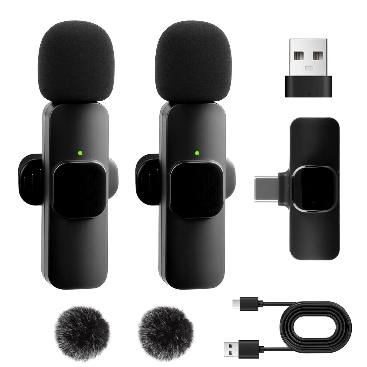 Micro Cravate sans Fil pour iPhone 17 16 15 Android et Ordinateur, Mini Micro Smartphone avec Réduction du Bruit, Microphone Bluetooth Clip-on Lavalier pour Enregistrement Vidéo/Vapeur en Direct