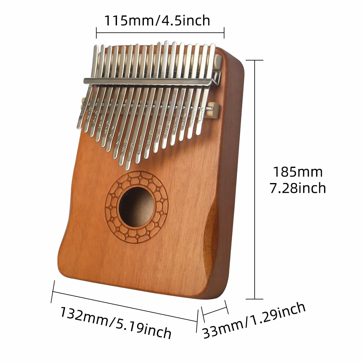 Kalimba 17 touches Mbira acajou acier marteau d'accordage protège-doigts autocollants cadeau enfants