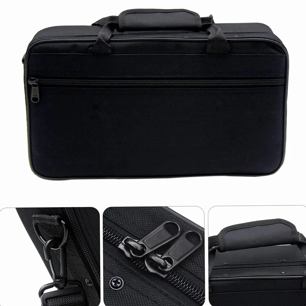 Étui pour Clarinette SIB, Tissu Oxford 600D imperméable, Rembourrage Mousse épaisse, Bandoulière réglable, Poche Partition