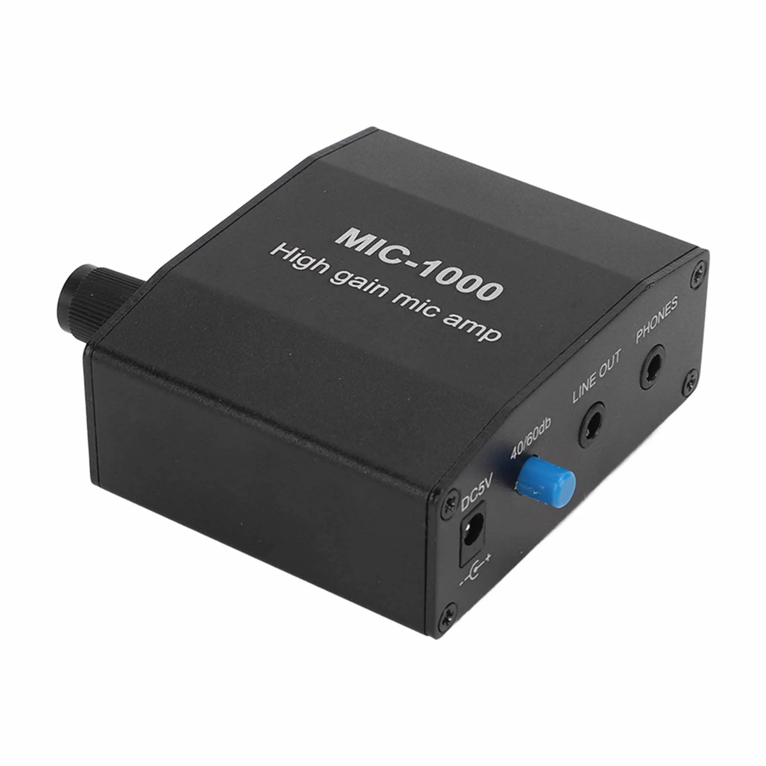 Amplificateur de Microphone Préampli à Gain élevé 1000 Fois 3,5 mm pour Musiciens Podcasters