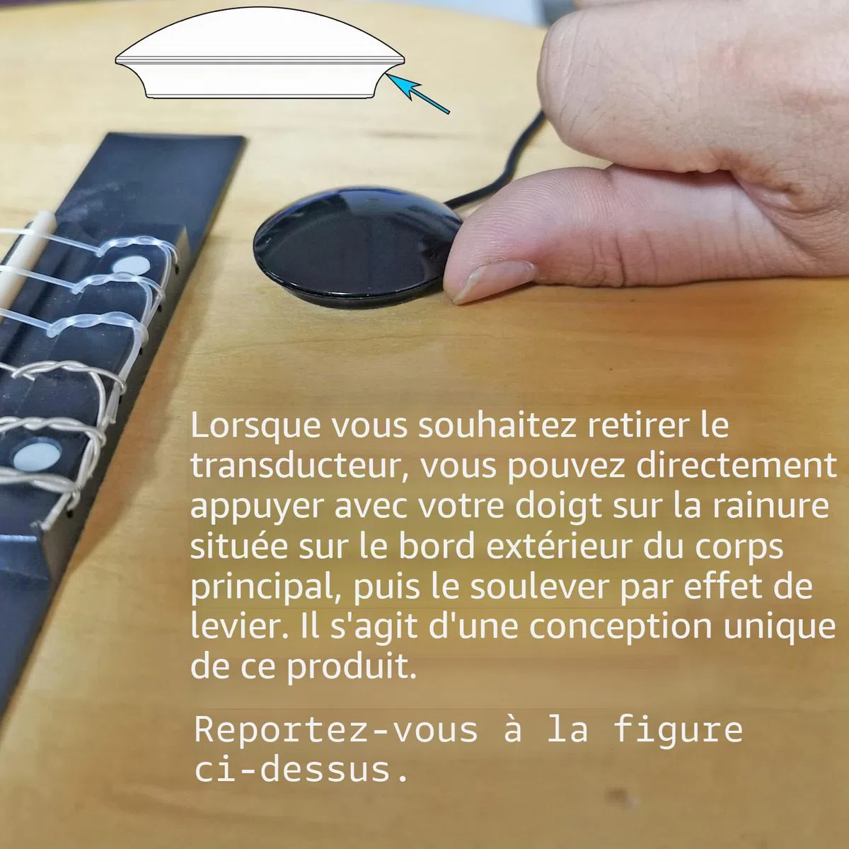 Imelod Microphone de Contact Piezo pour Violon, Violoncelle, Banjo, Ukulélé, Mandoline - Micro Pickup