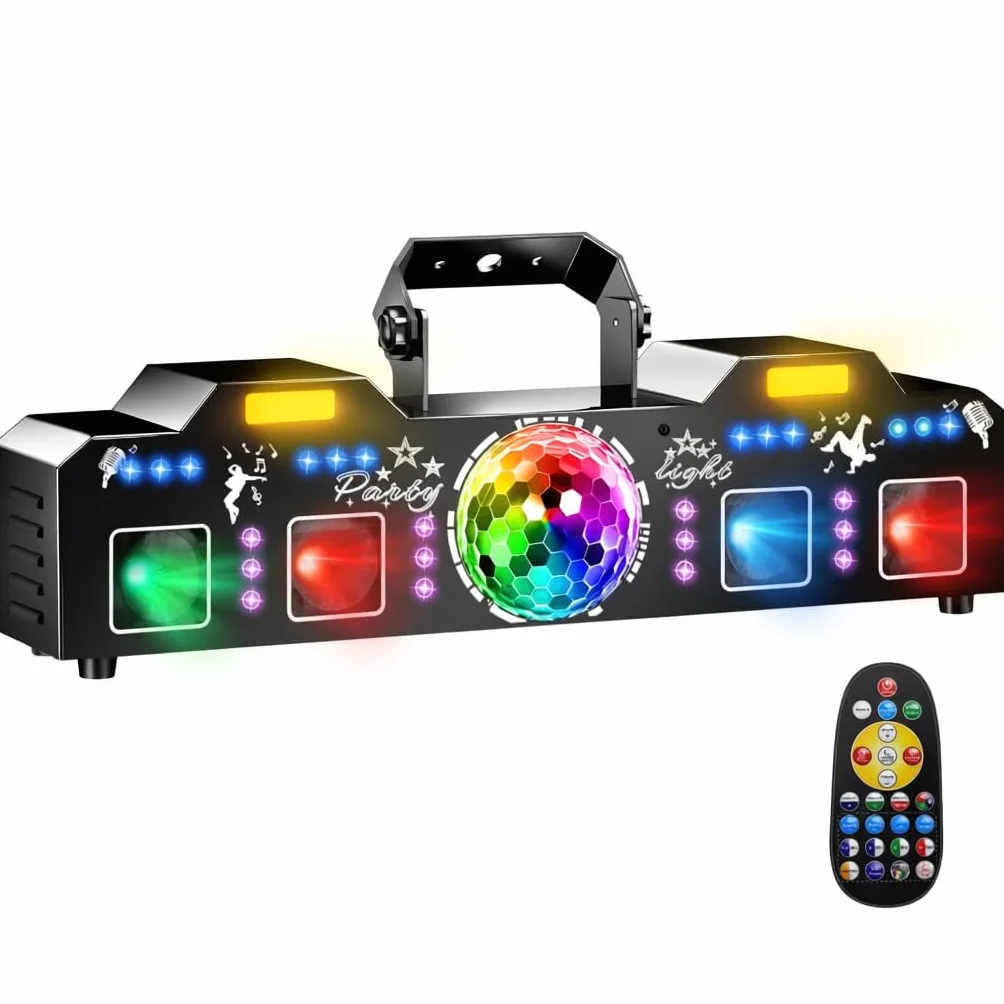 Jeux de Lumiere et Fête Contrôlée par Musique avec DMX512, UV & Boule Disco - Lumiere DJ pour Club, Fête, Événement, Mariage, Halloween