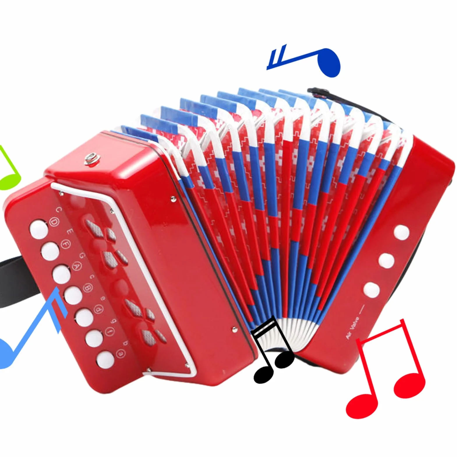 Accordéon Enfant 7 Touches Bouton Instrument Lumières Jouet Débutants
