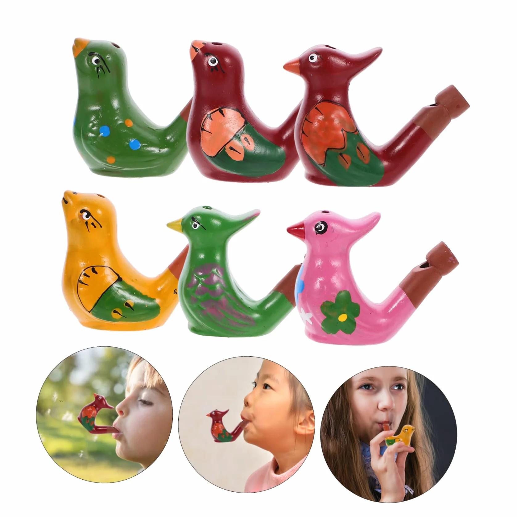 Sifflets À Oiseaux En Céramique Lot De 6 Pour Enfants Jouets Sonores Éducatifs