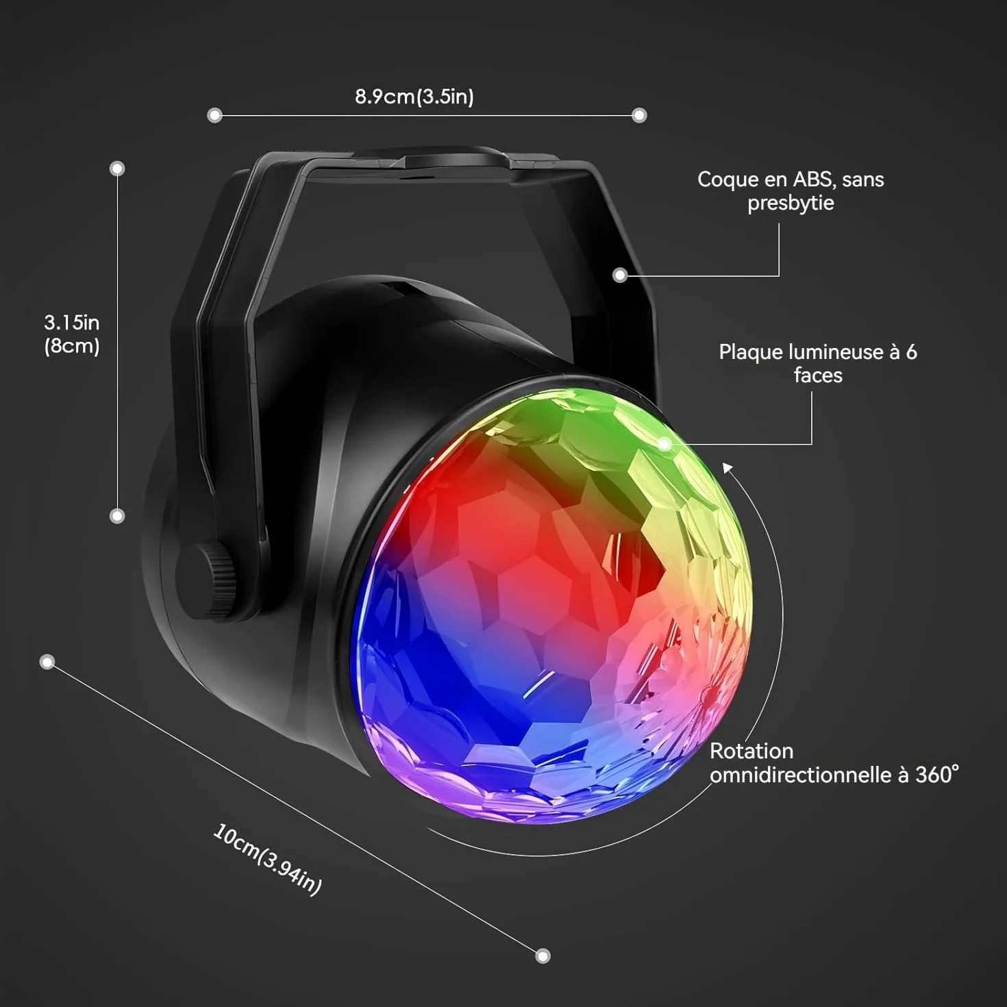 FIMEI Boule Disco 2 Pack, Lumière Soirée Projecteur Effet Spot Stade avec Télécommande