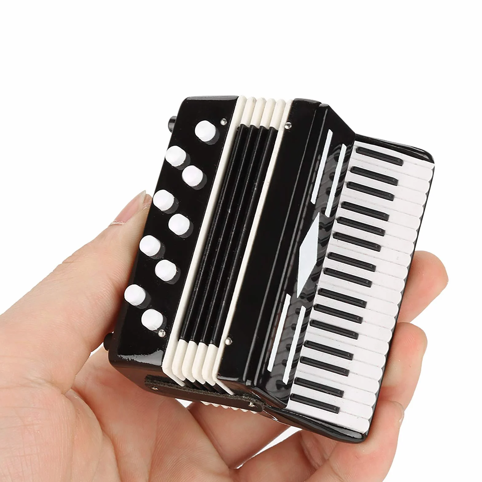 Accordéon Miniature 3 Pouces, Ornement de Décoration d'Instrument de Musique avec Boîte