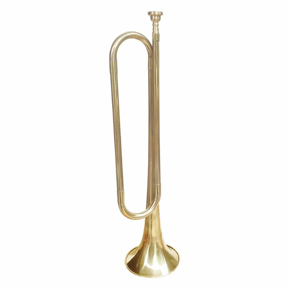 LOVIVER BB Bugle Brass Cavalry Instrument de musique avec gants pour orchestre