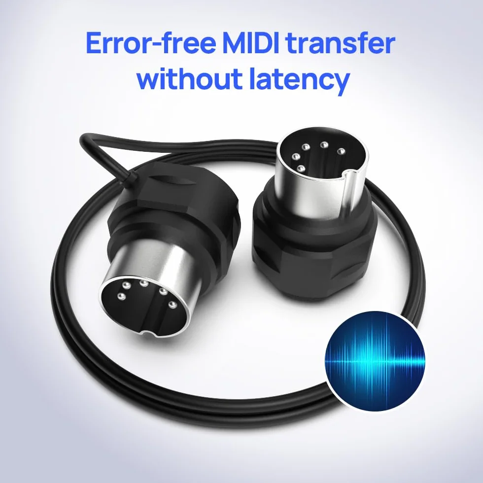 CME MIDI Cable Pack de 4 – 90 cm, DIN MIDI 5 Broches, Connecteurs Ultra Fins à Angle 45°