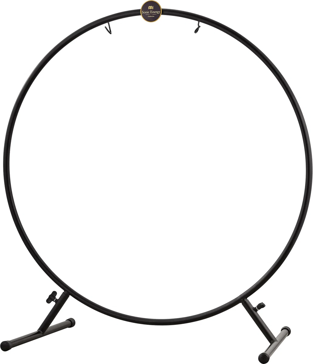 Sonic Energy Support pour gong rond - Accessoires pour gongs et tams jusqu'à 80 cm - Acier revêtu par pulvérisation - Noir - Avec pieds (TMRGS1)