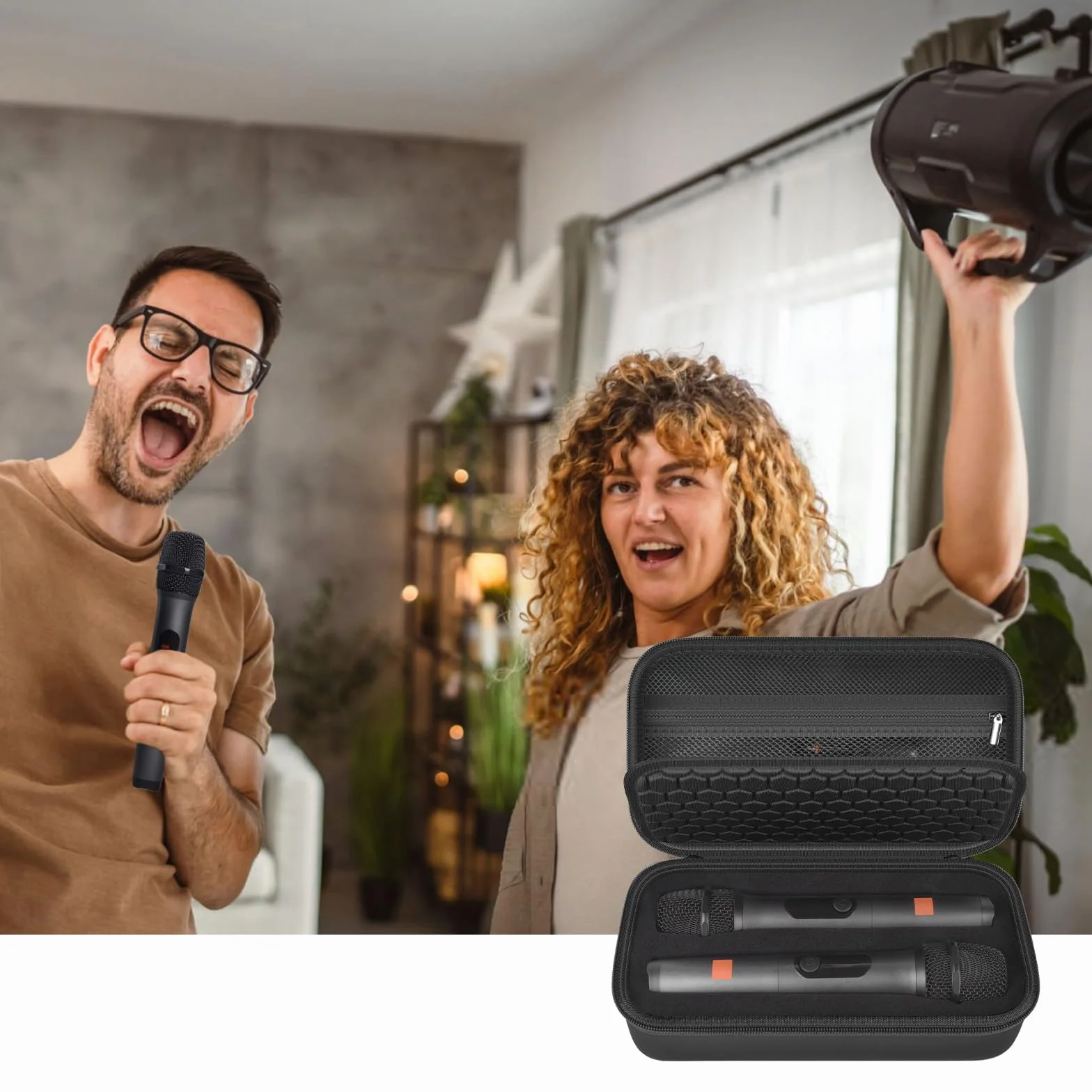 JBL Partybox Double Microphone Étui de Voyage Compatible Sans Fil