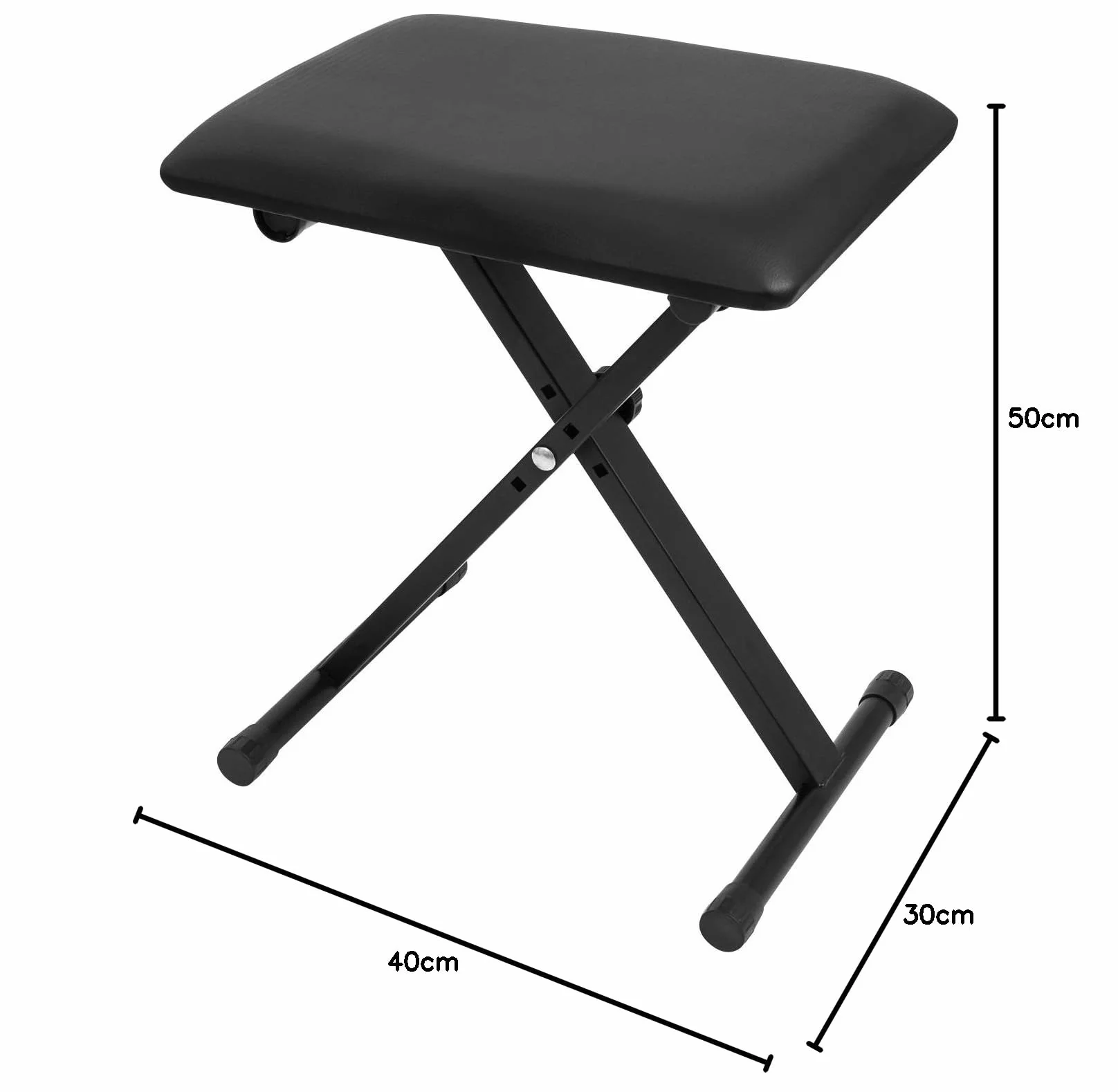 CASCHA Banc de Clavier réglable en Hauteur Tabouret de Piano Pliable Simili Cuir Noir Mat