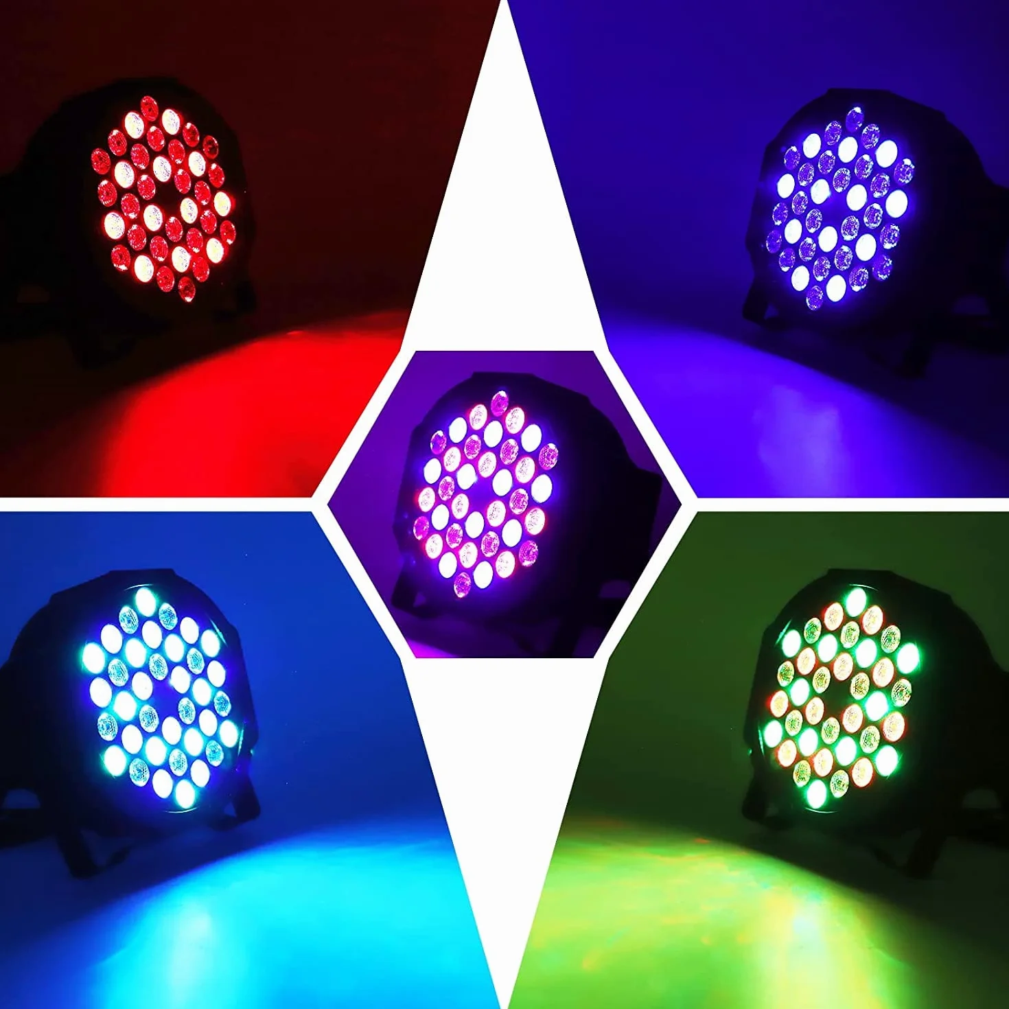 U`King 72W Par 36 LED Projecteur RGB Lumiere de Scene avec Télécommande
