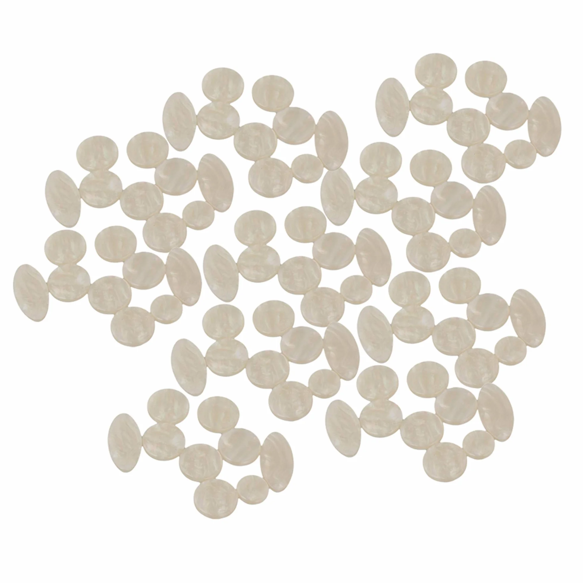 Boutons en plastique pour saxophone ténor avec incrustations nacrées 3 formes lot de 90
