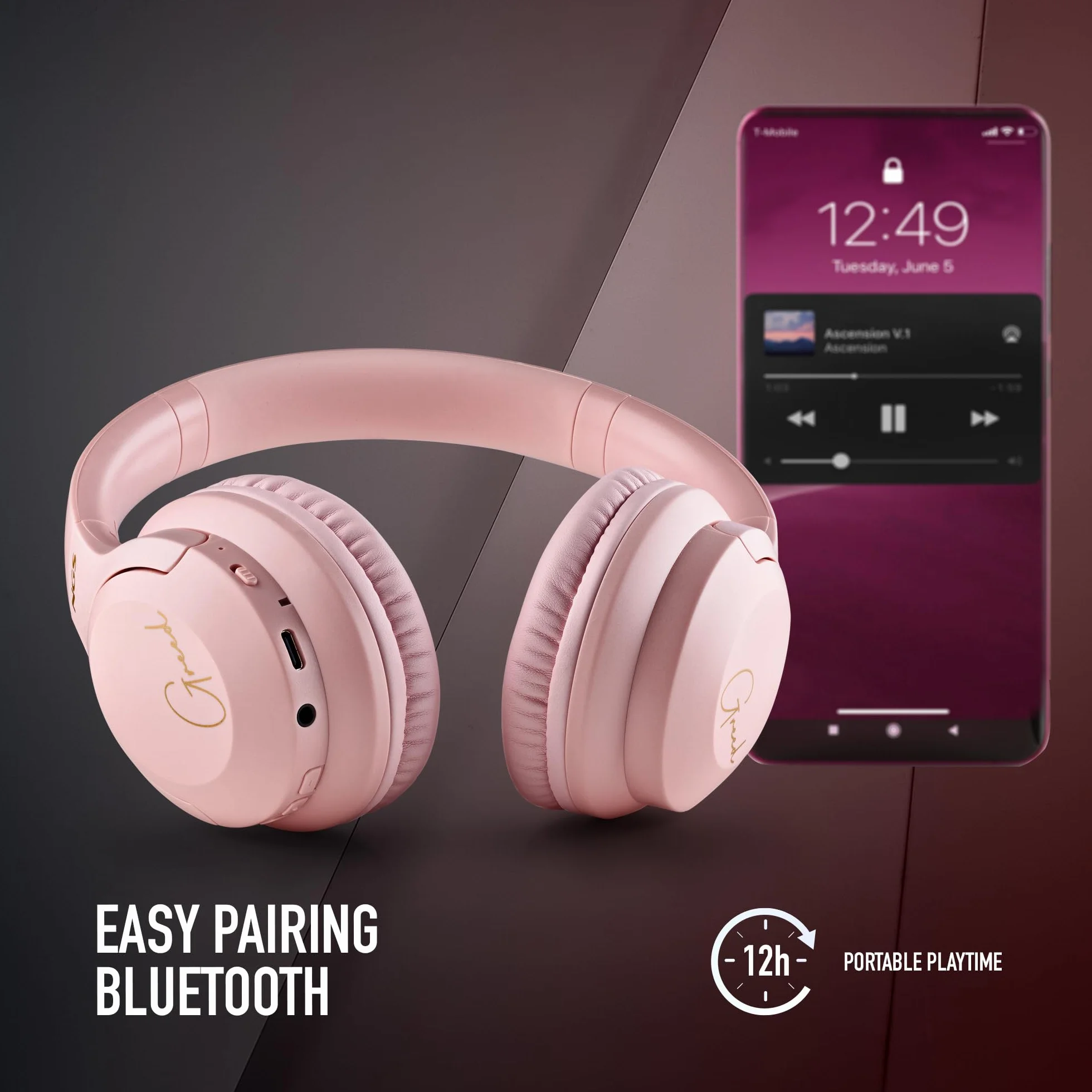 Casque Supra-aural sans Fil Bluetooth Rose NGS Artica Greed Pink 40h Microphone Intégré Pliable