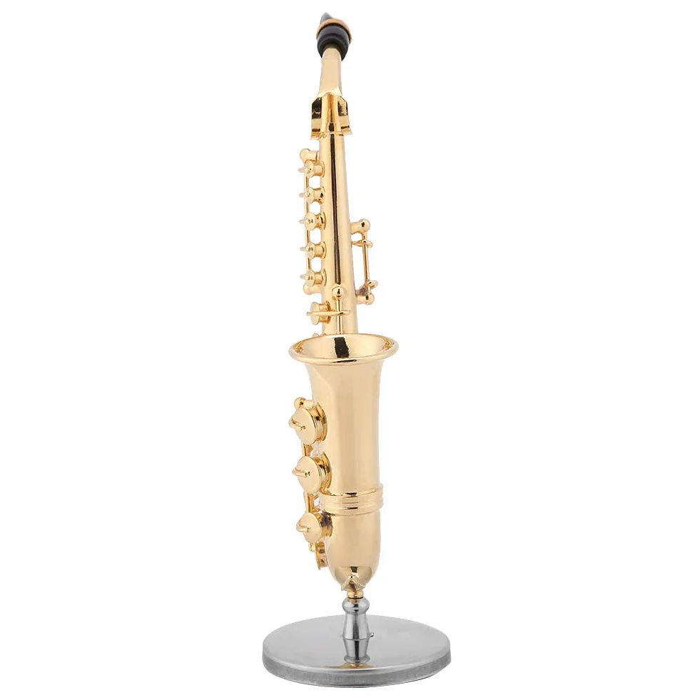 Miniature Alto Saxophone Plaqué Or Avec Support et Étui Ténor