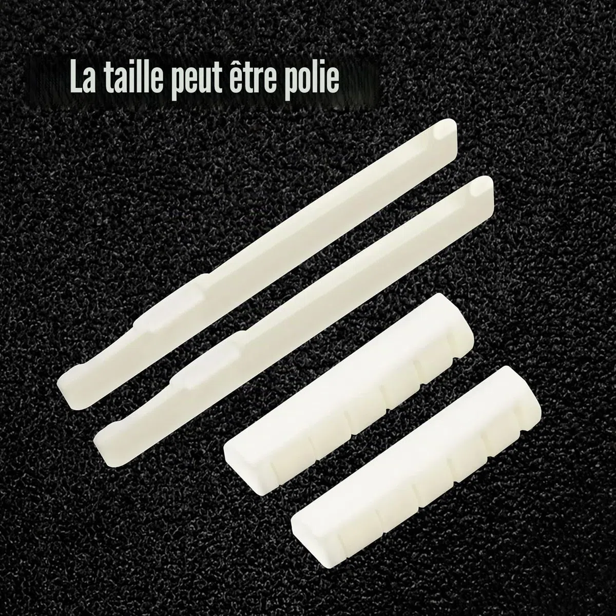 Ensemble de Sillets de Tête et Chevalet en os Véritable est Compatible pour Guitare Acoustique 72/43 mm, Pack de 2