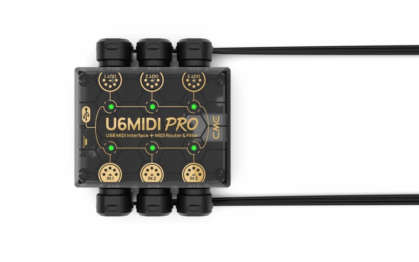 CME MIDI Cable Pack de 4 – 90 cm, DIN MIDI 5 Broches, Connecteurs Ultra Fins à Angle 45°