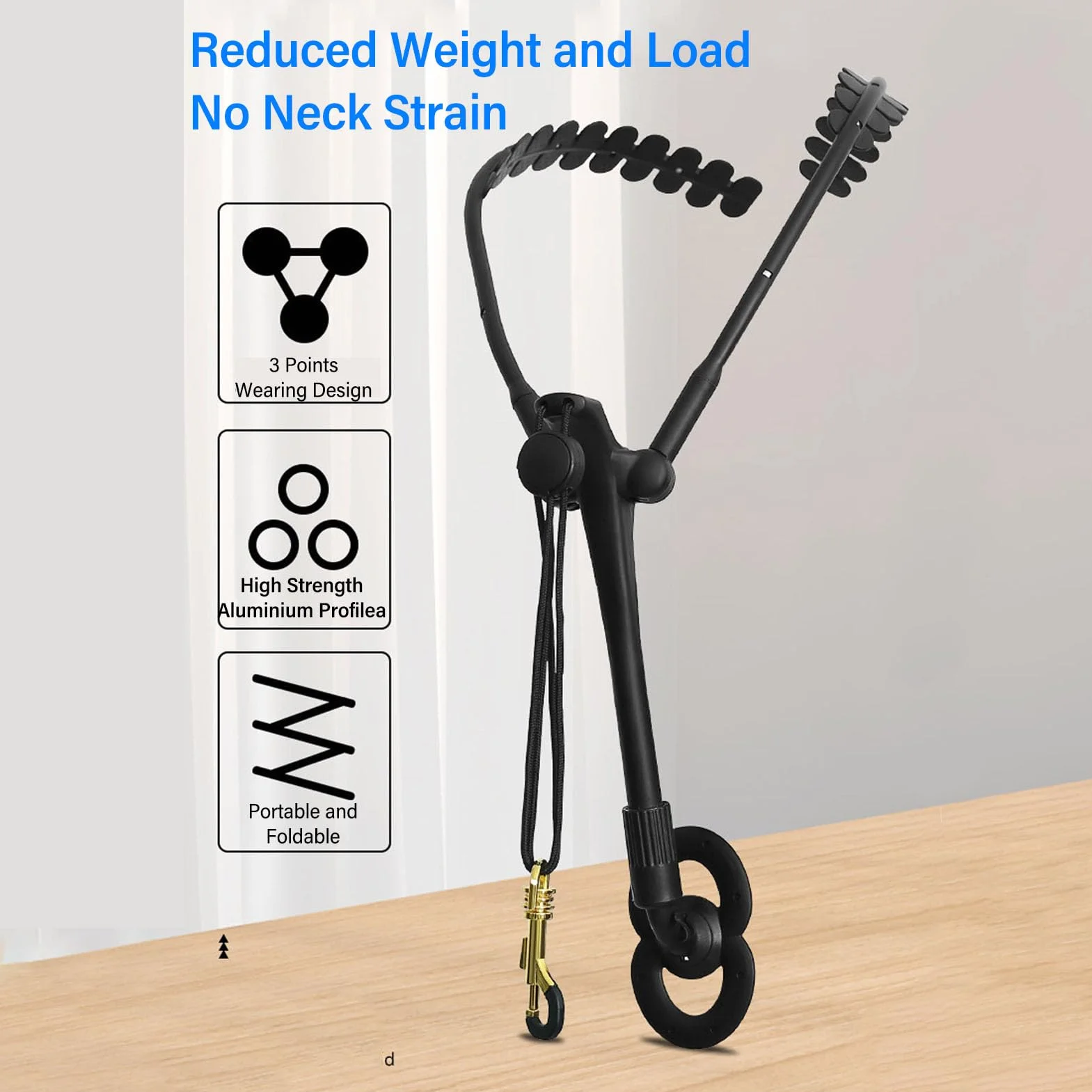 Sangle de Cou Réglable pour Saxophone Alto Tenor, Double Bandoulière pour Pratique et Performance