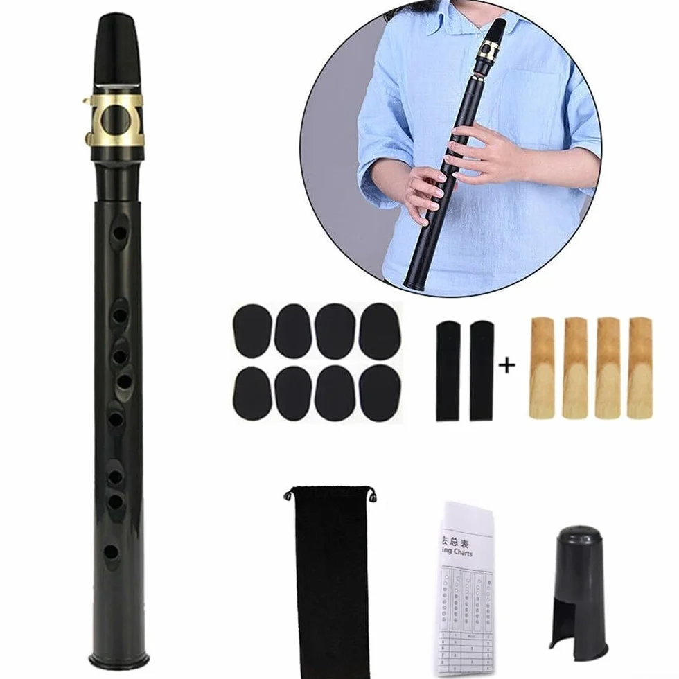 Zoegneer Petit saxophone de poche portable avec anches et ligature violet