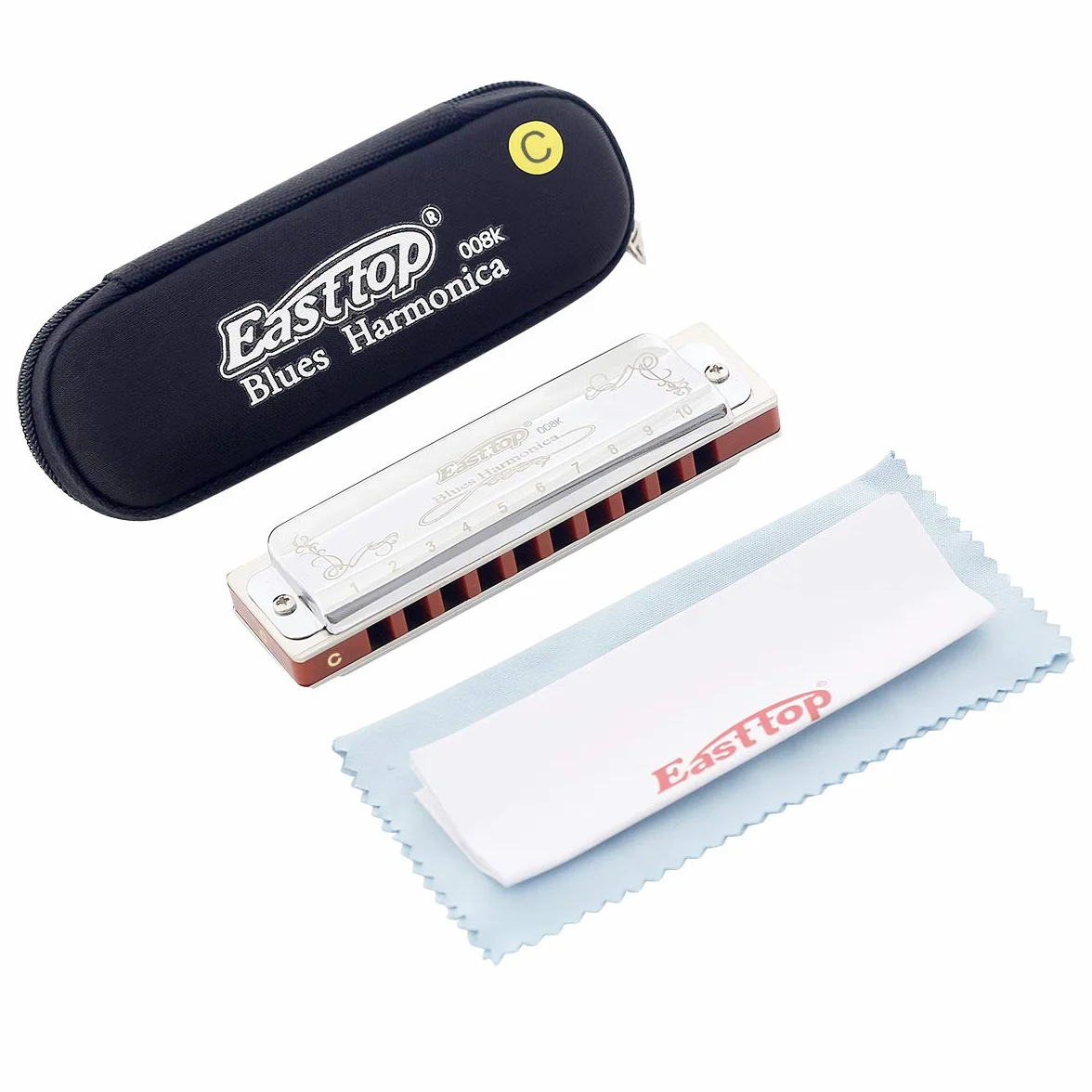 East top Harmonica diatonique en C 10 trous 20 tons T008K avec étui