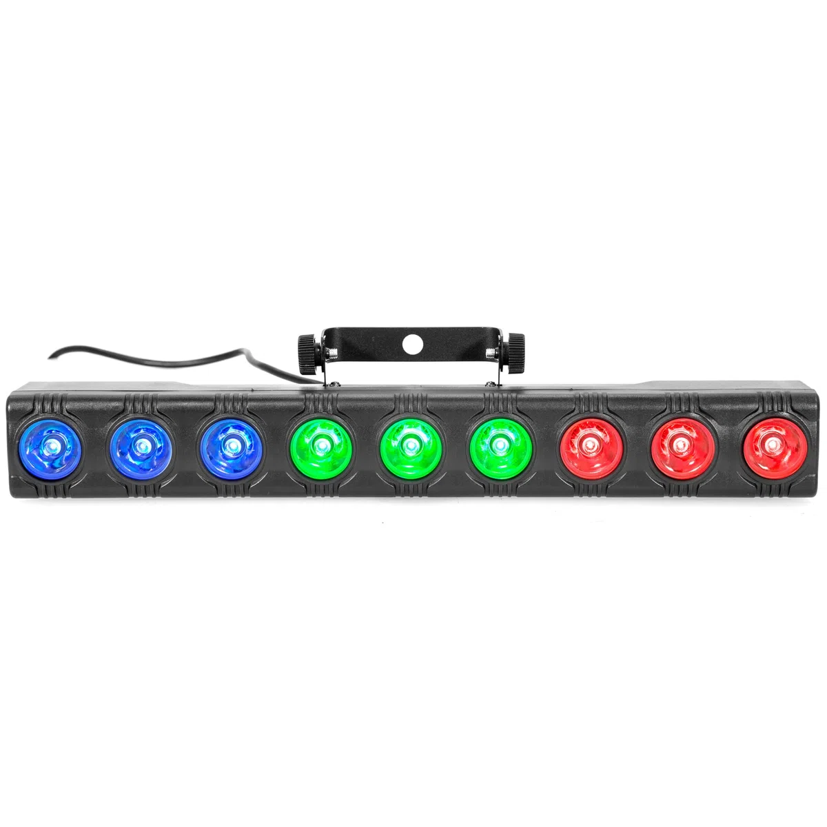 BoomToneDJ ColorBar 9x3W RGB – Barre LED RGB 9x3W avec contrôle DMX, télécommande IR, Effets stroboscopiques et LED Individuelles – Idéale pour DJ, scènes, événements et installations Fixes