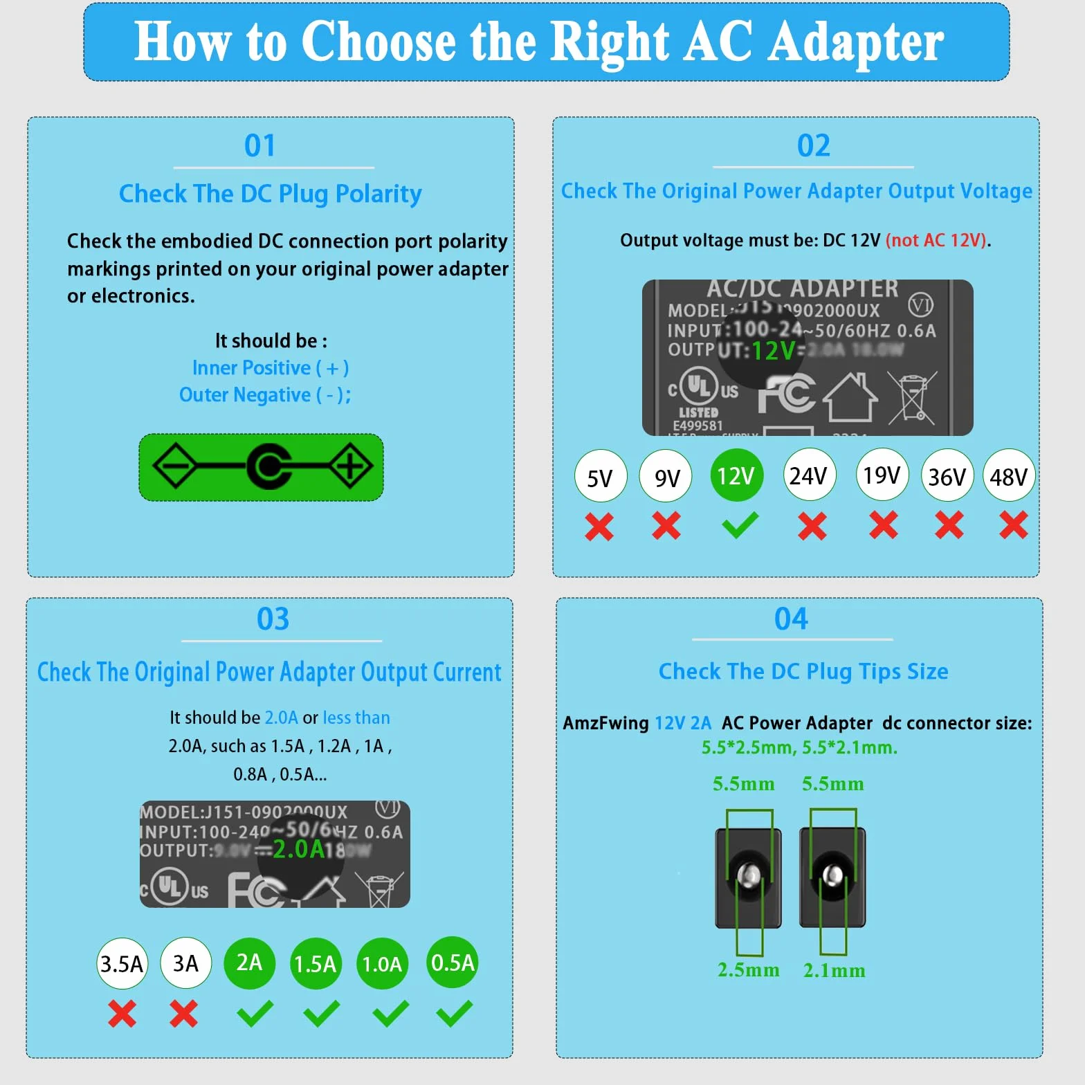 Adaptateur d'alimentation 12V 2A pour Clavier Yamaha PA-130a PA-130b PA-150b P45 PSR-210 P125