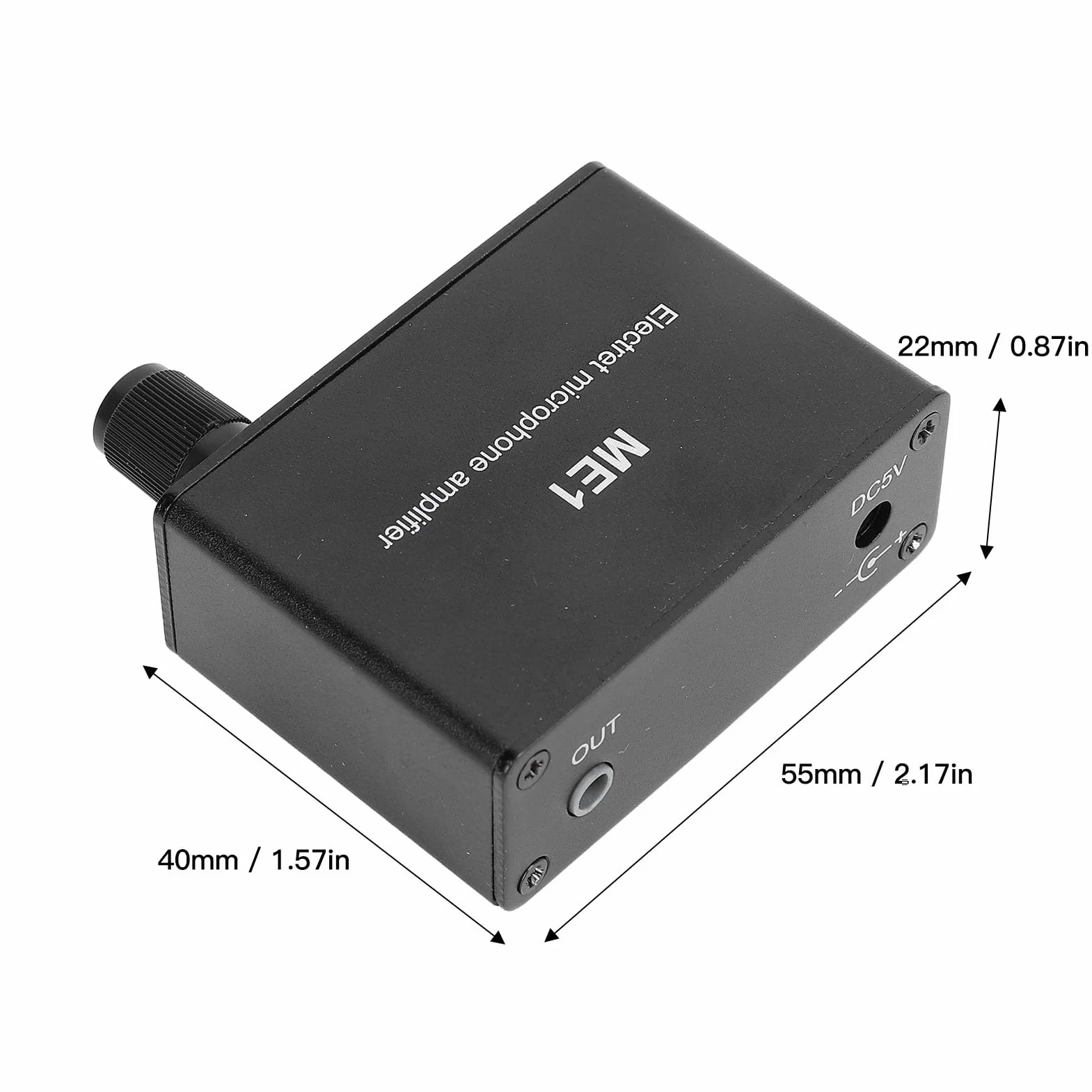 Amplificateur Microphone Électret Préamplificateur Sonore 3.5mm Gain Réglable 0-20dB