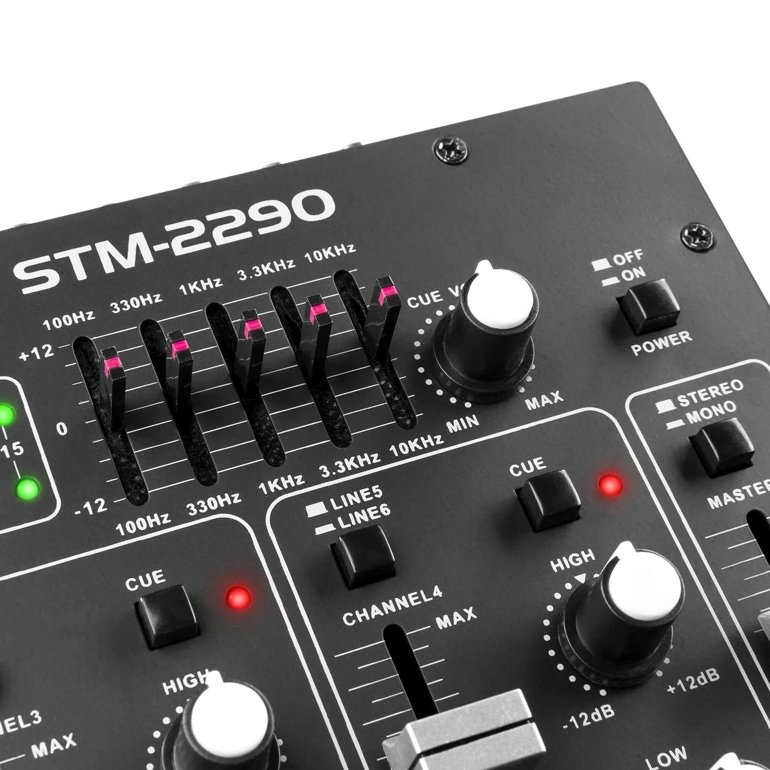 Vonyx STM2270 Table de Mixage DJ 4 Canaux, Entrée USB, Bluetooth, 8 Effets sons Individuels, Equalizer 5 Bandes, Entrée Micro et Sortie Casque, Écran LCD