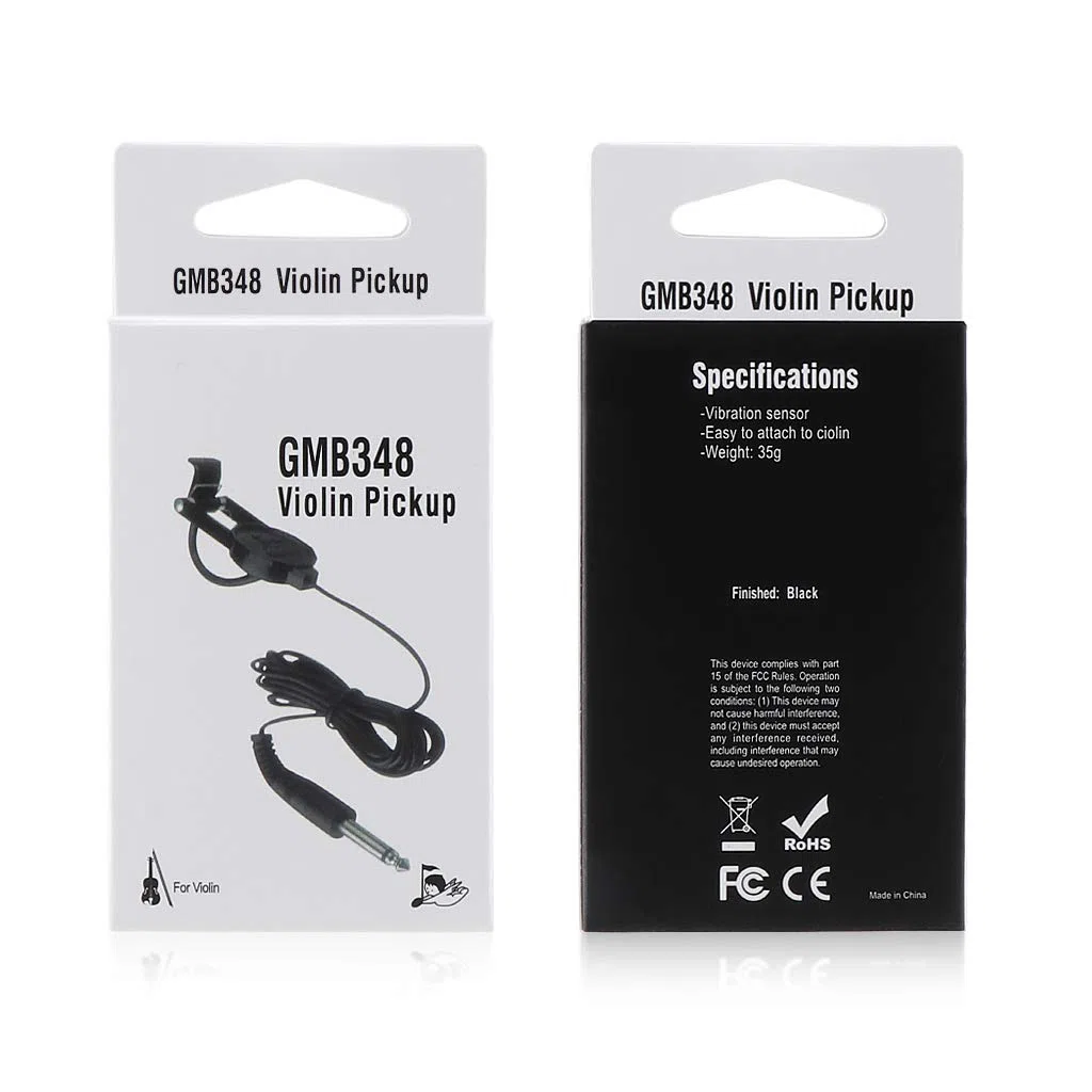 Alnicov WCP-60V Micro à clipser pour violon avec prise jack 6,35 mm pour guitare folk acoustique, ukulélé, violon