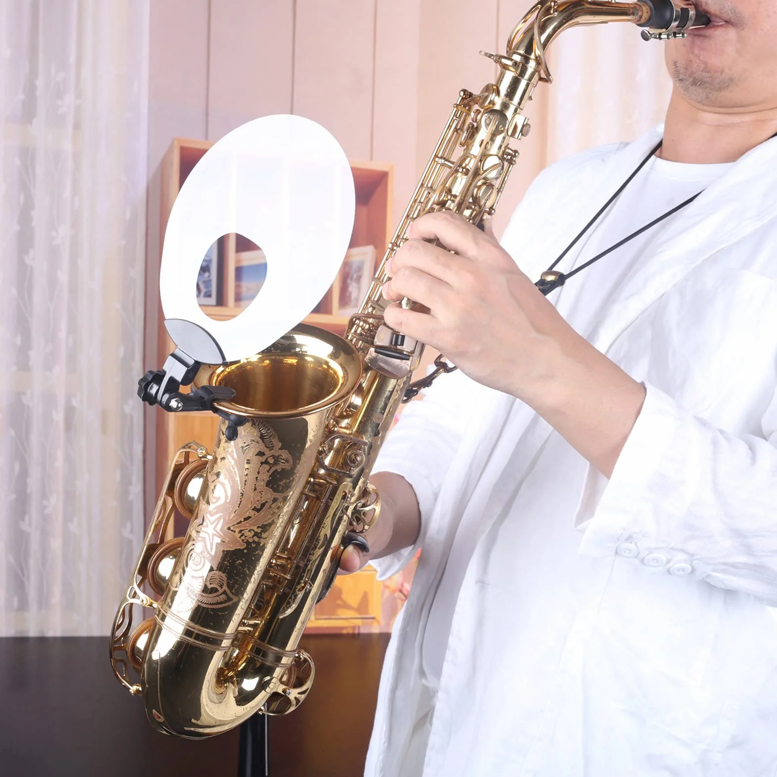 Déflecteur de saxophone en plastique silencieux réfléchissant pour instrument à vent